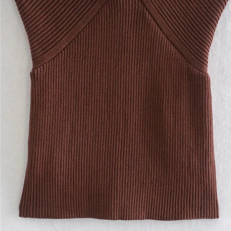 CROSS STRAPS KNITTED TANK TOP