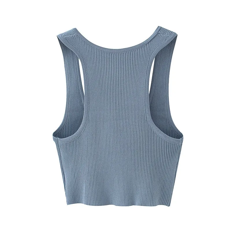 DEEP V NECK CROPPED TOP