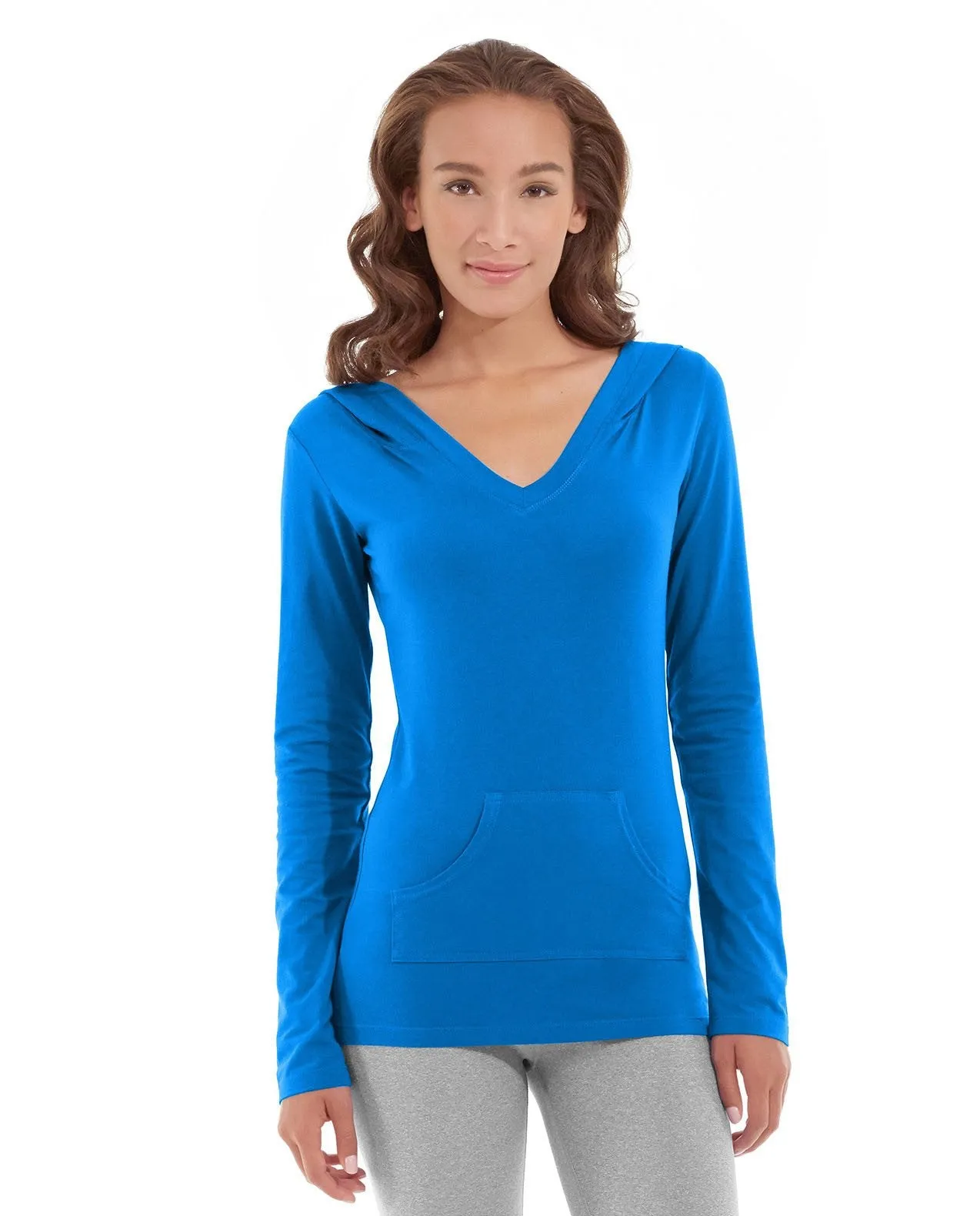 Eos V-Neck Hoodie-S-Blue