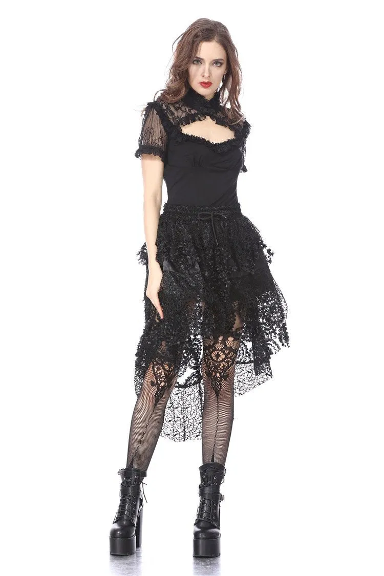 Gothic lace knitted T-shirt TW149