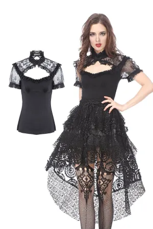 Gothic lace knitted T-shirt TW149