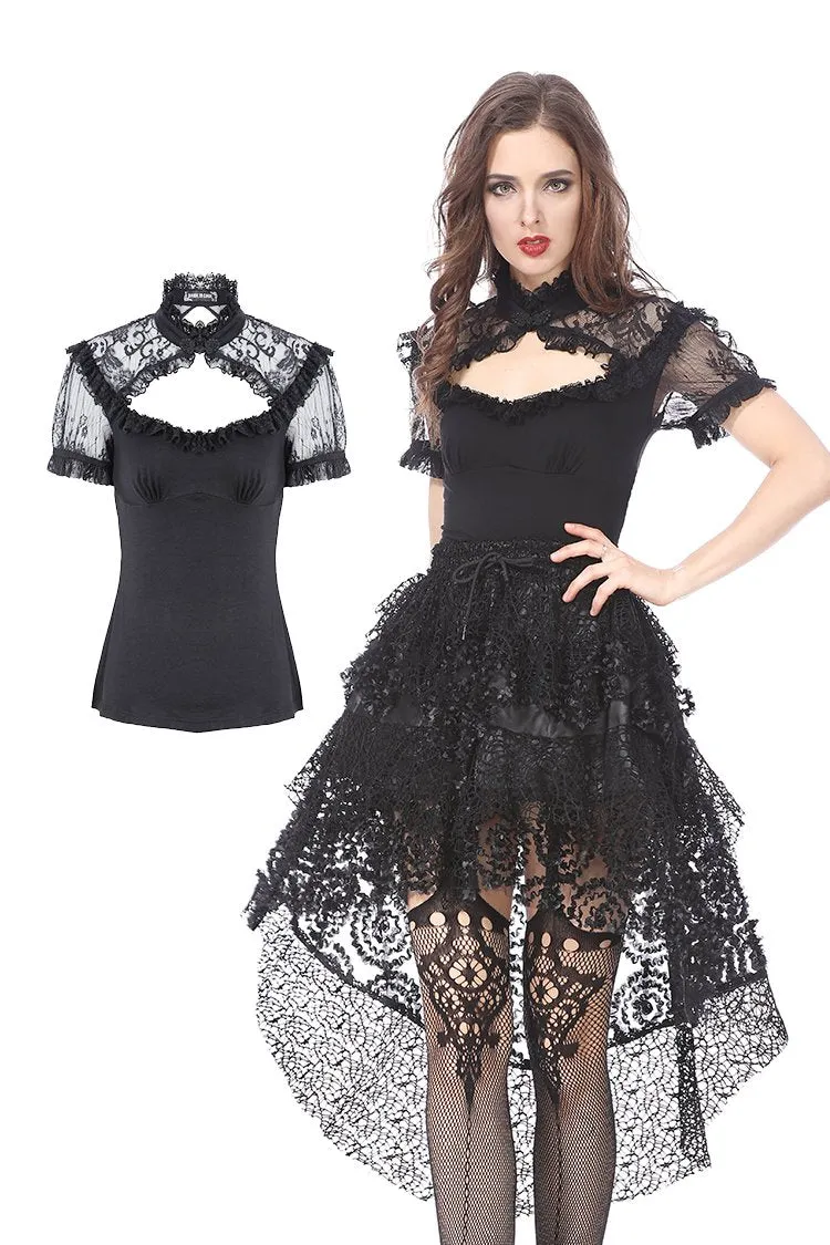 Gothic lace knitted T-shirt TW149
