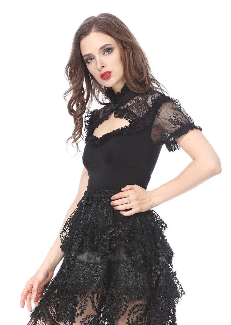 Gothic lace knitted T-shirt TW149