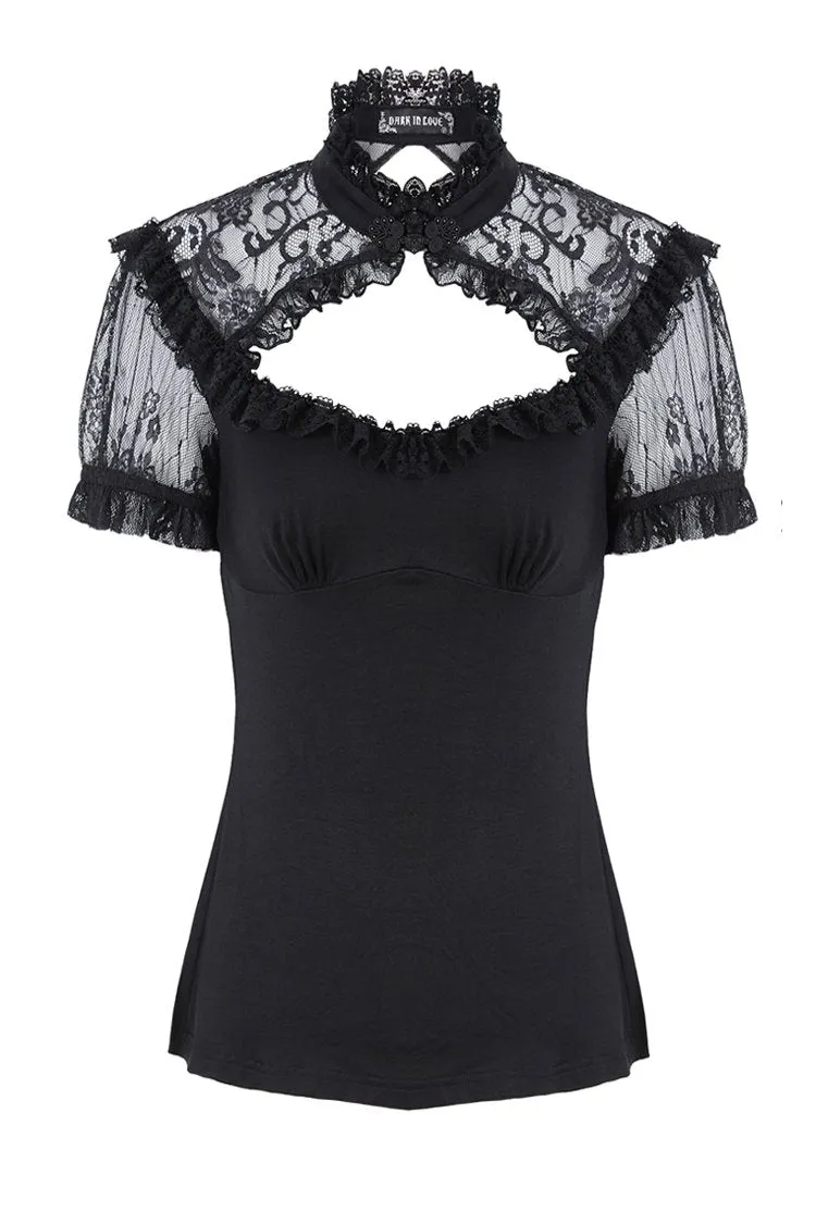 Gothic lace knitted T-shirt TW149