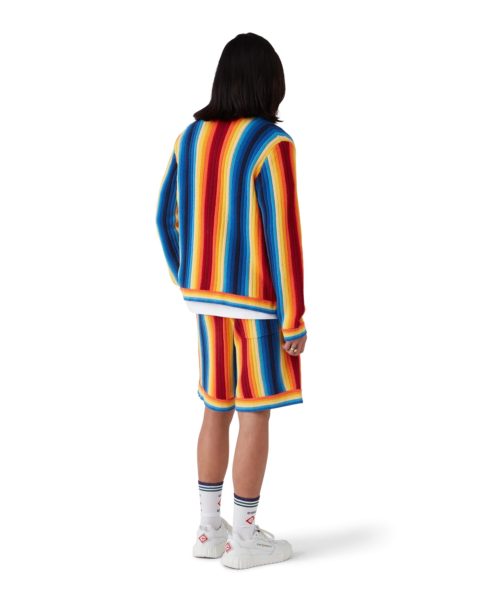 Gradient Stripe Towelling Jacket