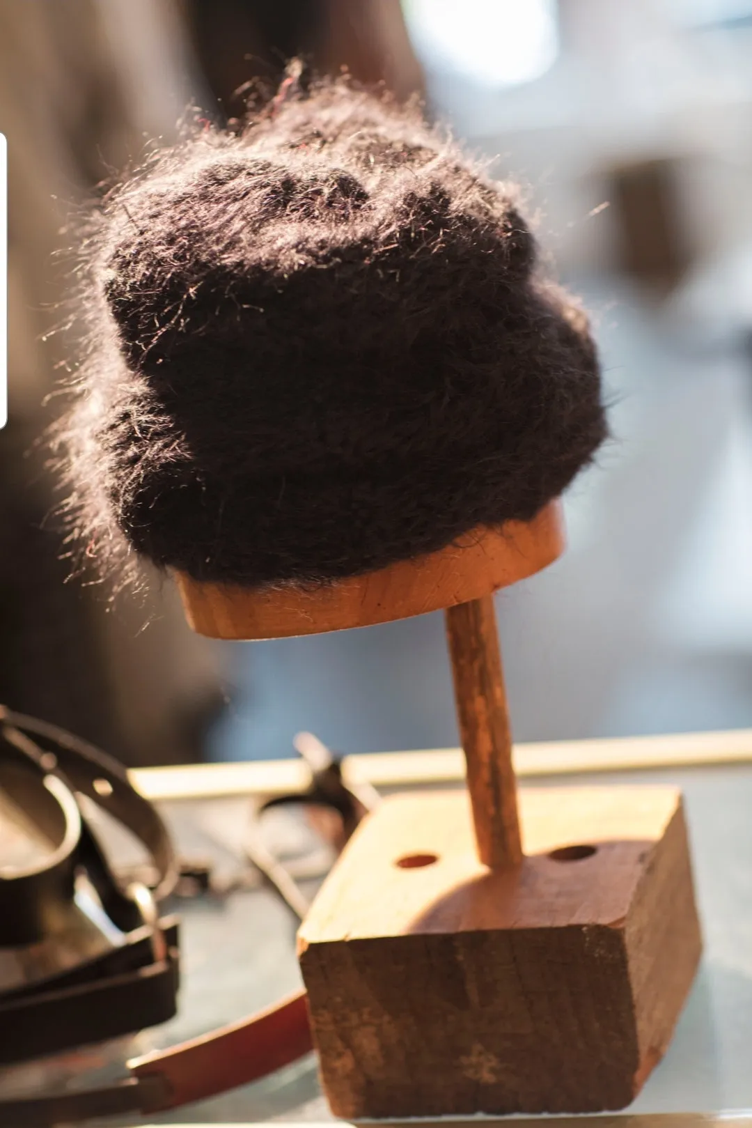 Hand knit cable beanie style Hat - (Alpaca) Black