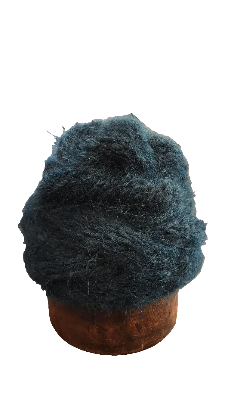 Hand knit cable beanie style Hat - (Alpaca) Black