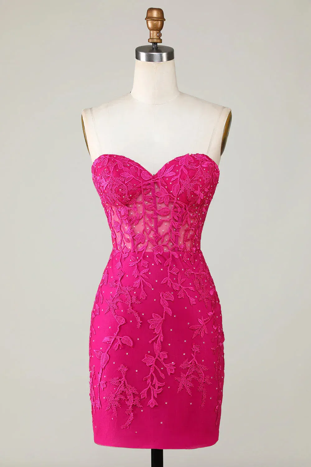 Homecoming Dress Bodycon Black Sweetheart Corset with Appliques