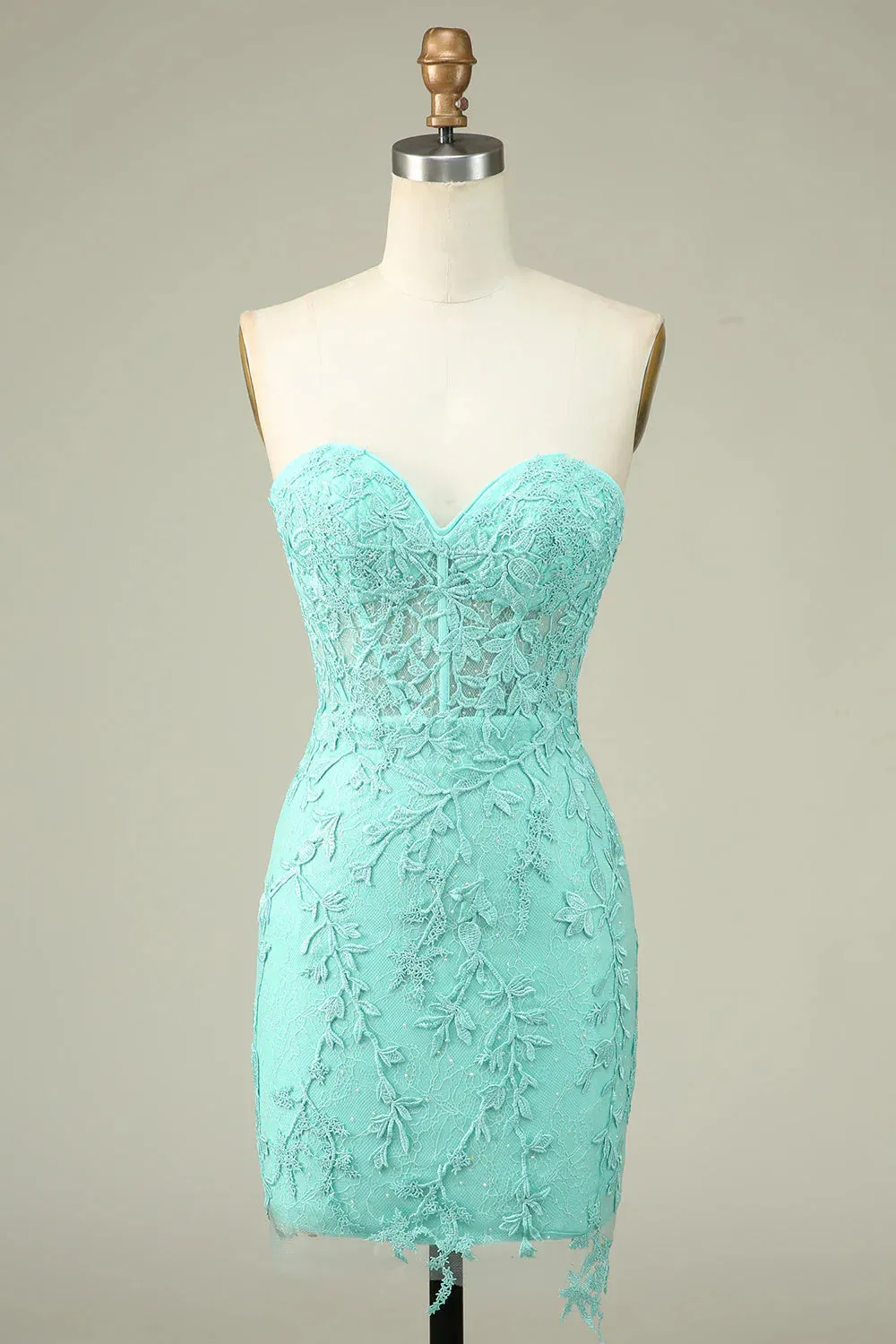 Homecoming Dress Bodycon Black Sweetheart Corset with Appliques