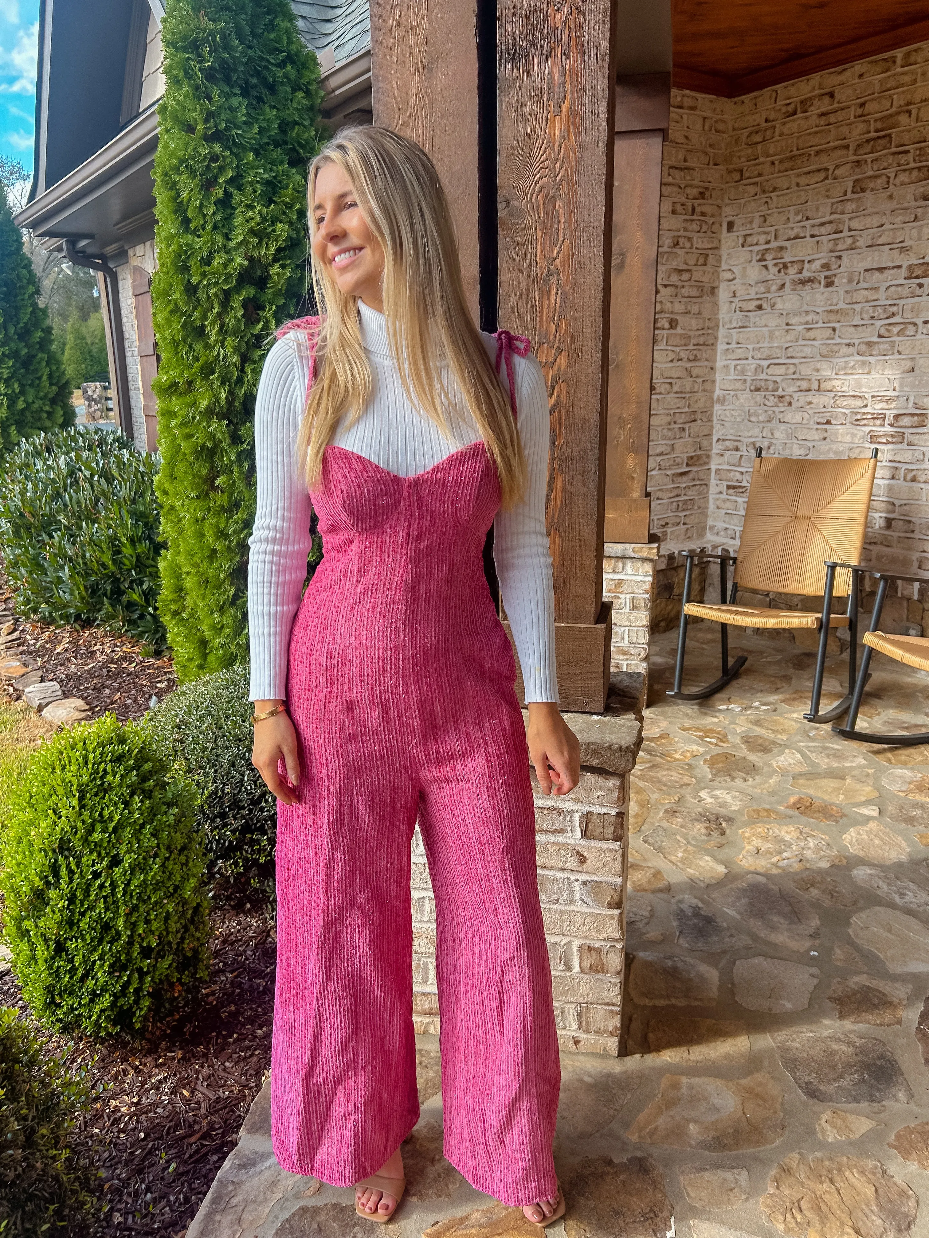 Make Your Entrance Berry Pink Jumpsuit
