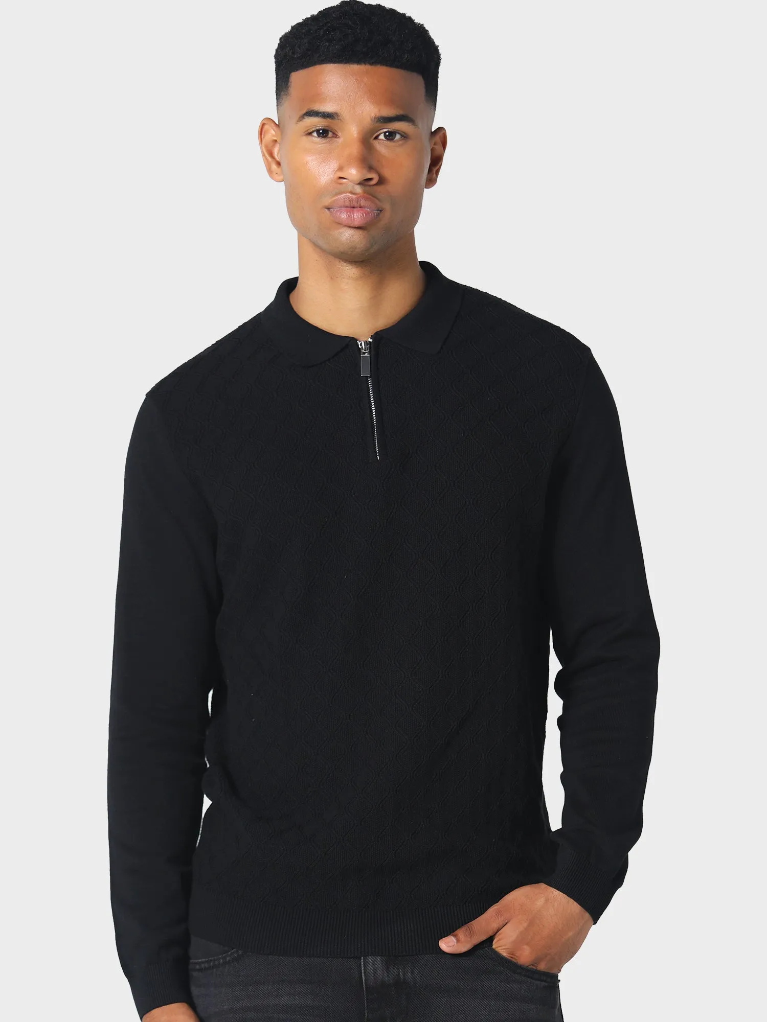 Police Fleetwood Zip Jumper - Black
