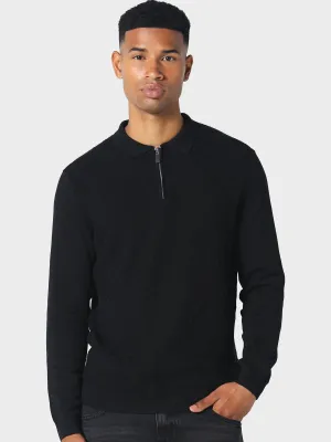 Police Fleetwood Zip Jumper - Black