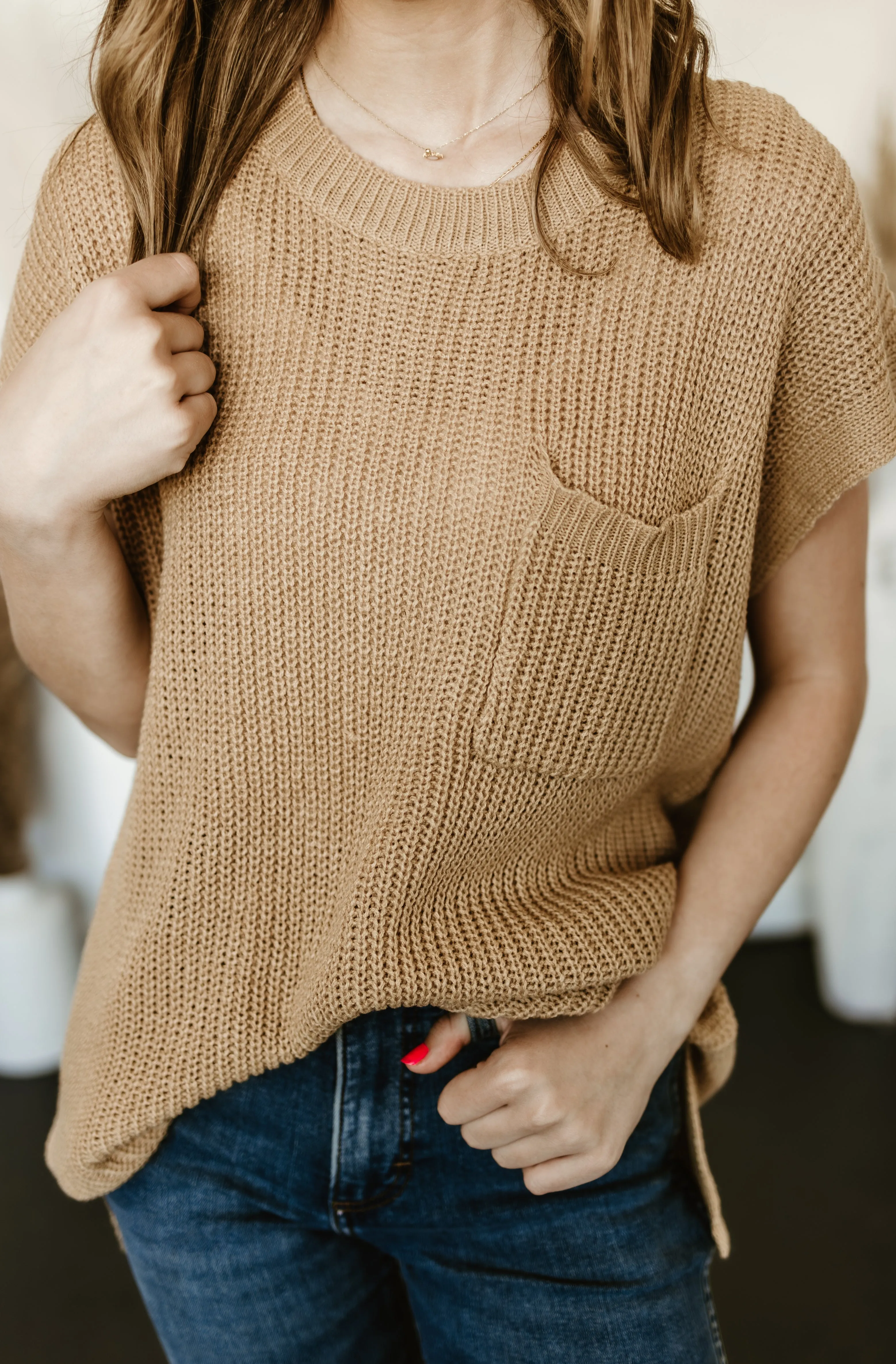 Round Neck Oversized Knit Top