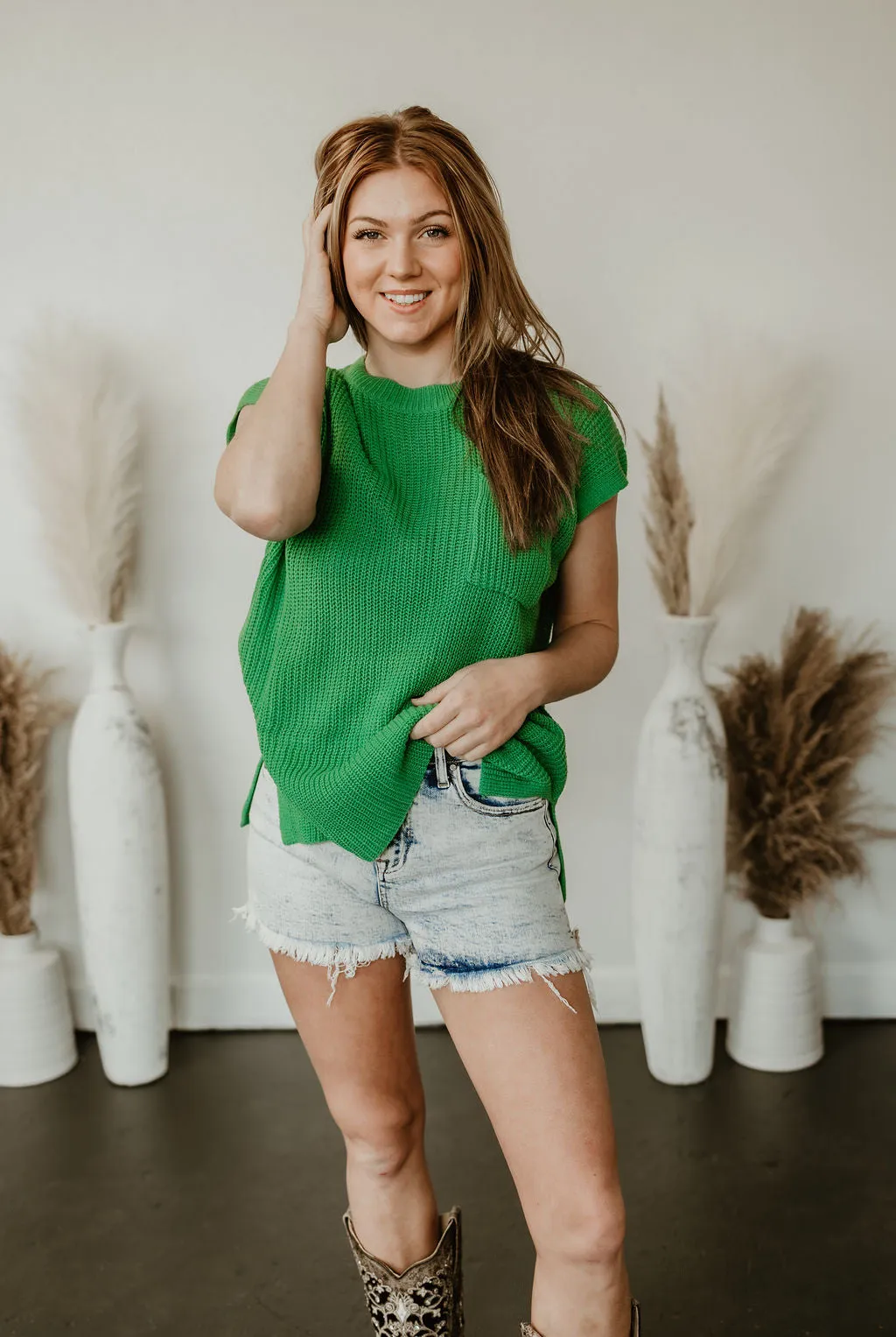 Round Neck Oversized Knit Top