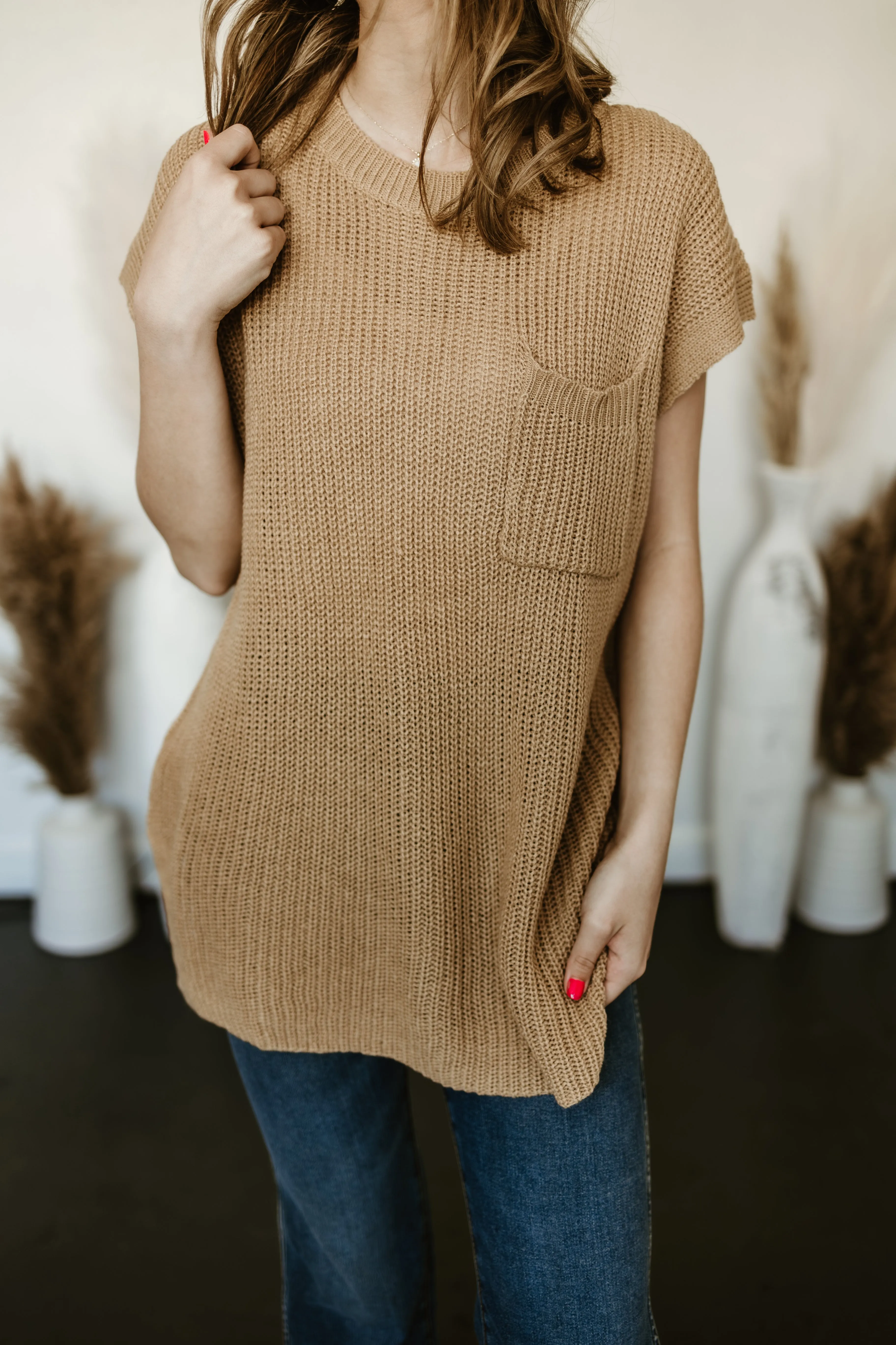 Round Neck Oversized Knit Top