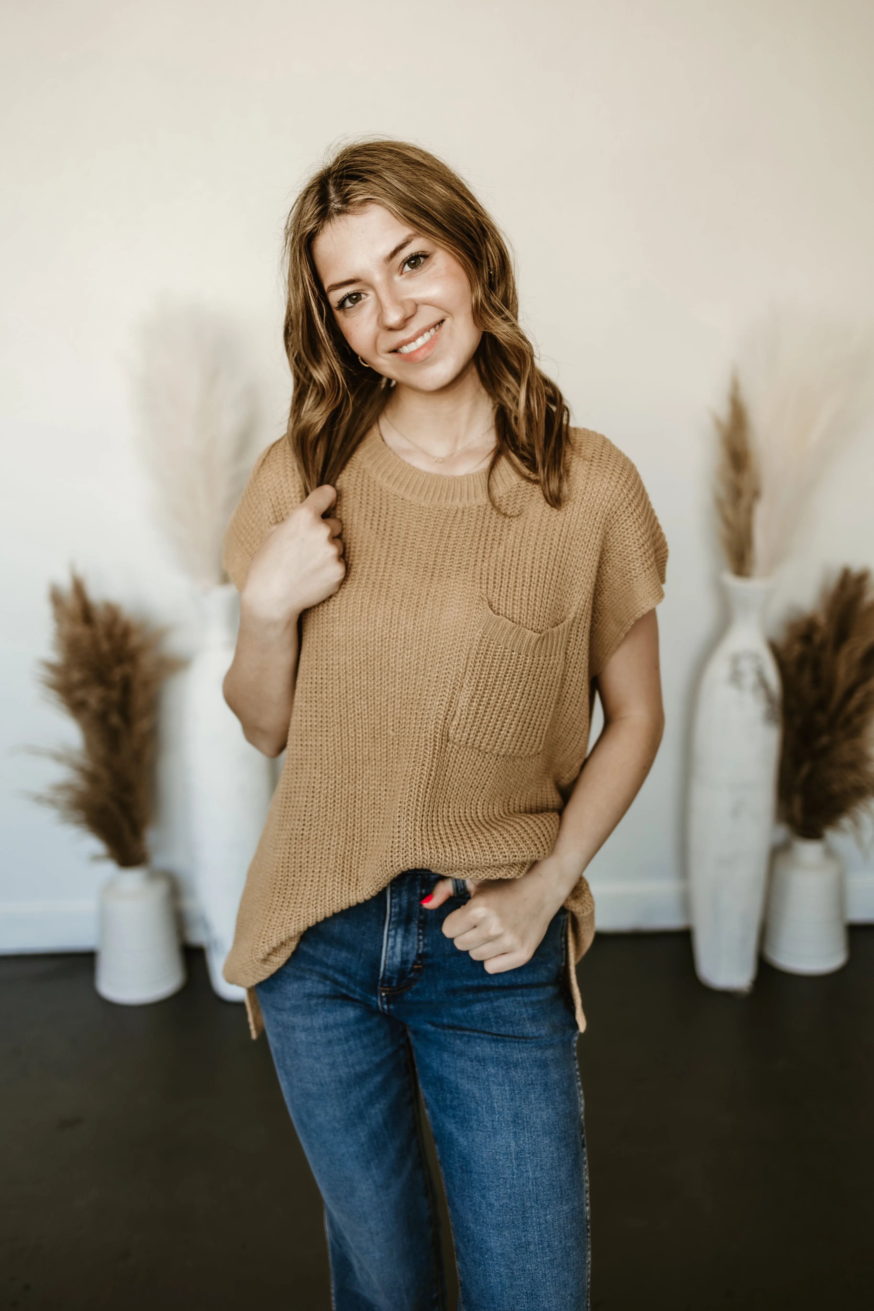 Round Neck Oversized Knit Top
