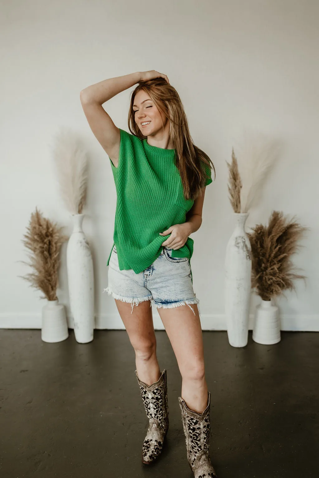 Round Neck Oversized Knit Top