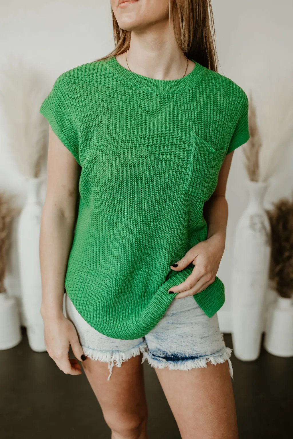Round Neck Oversized Knit Top