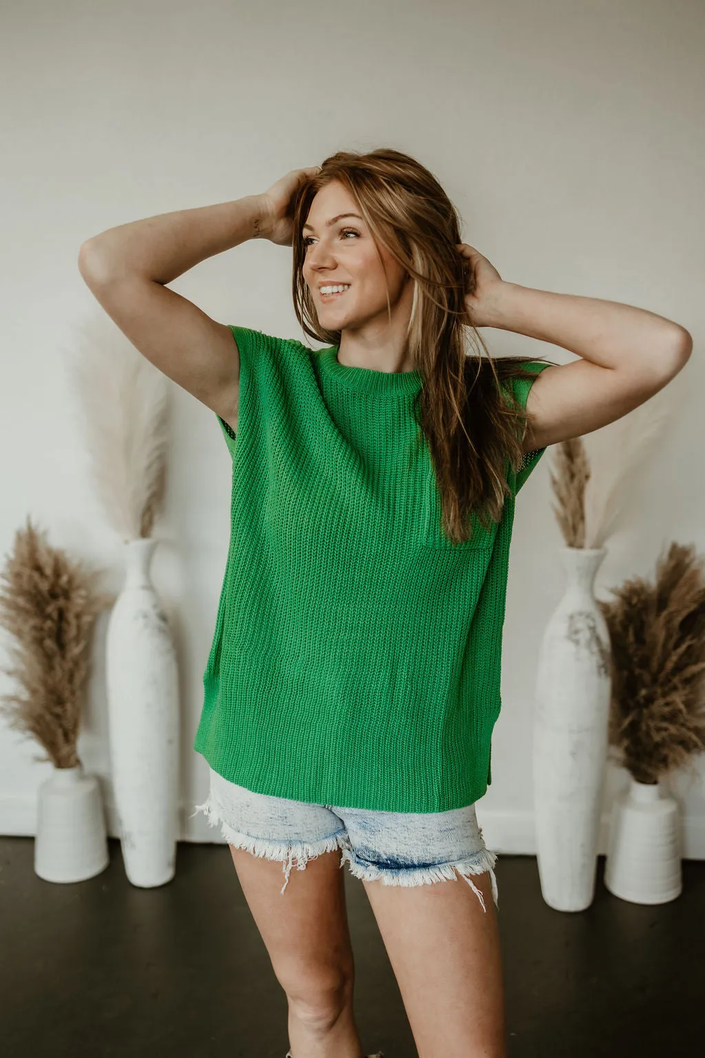 Round Neck Oversized Knit Top