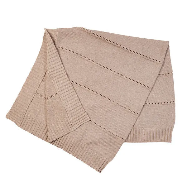 Sammy Hand Knit Blanket - Almond